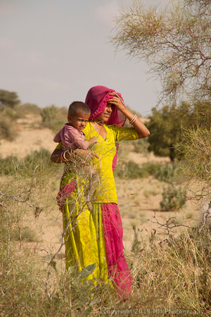 Mother and Child in the Thar Desert