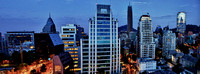 Panorama of Downtown Santiago, Sunset