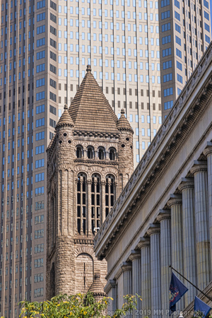 Pittsburgh Views, Not Yet Abandoned- City-County Courthouse amid Newer Buildings