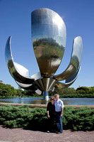 Morry and Susan at giant metal flower